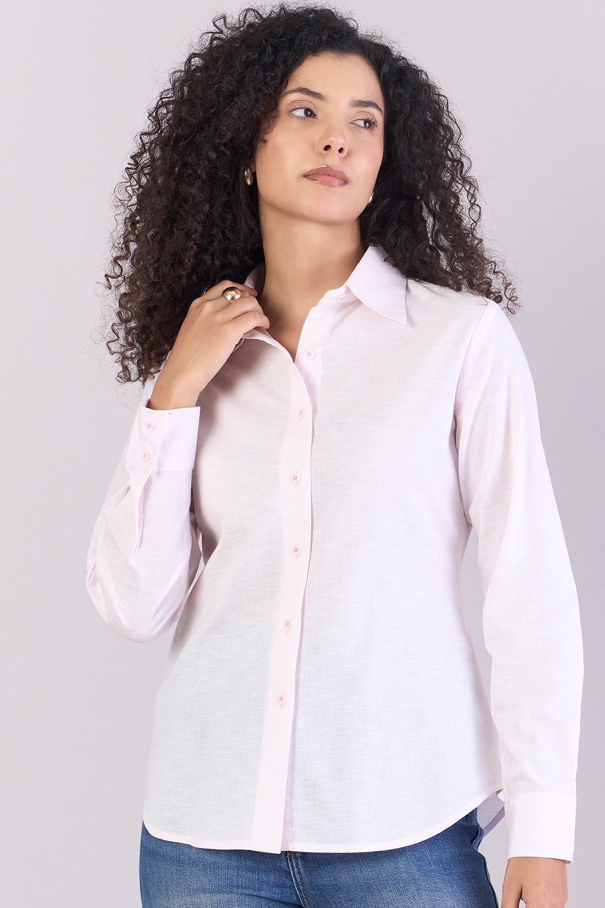 Buy Baby Pink Full Sleeves Shirt by PowerSutra for women online at ScrollnShops
